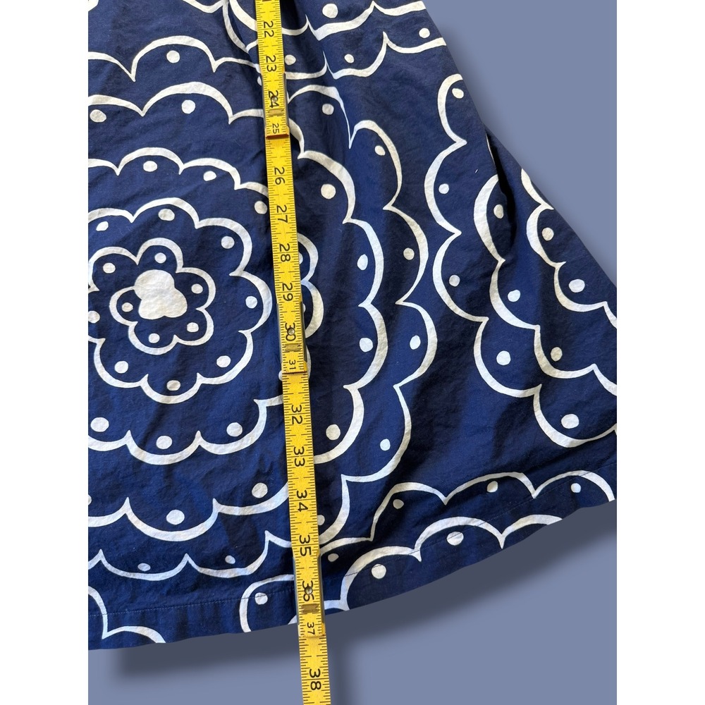 Boden Navy White Floral Cotton Fit & Flare Dress US 10R - Picture 4 of 12
